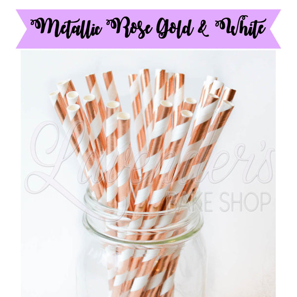 METALLIC Flamingo Paper Straws – Lavender's Bake Shop