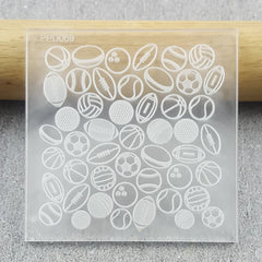 "SPORTS BALLS 069 PATTERN DEBOSSER" Custom Cookie Cutter